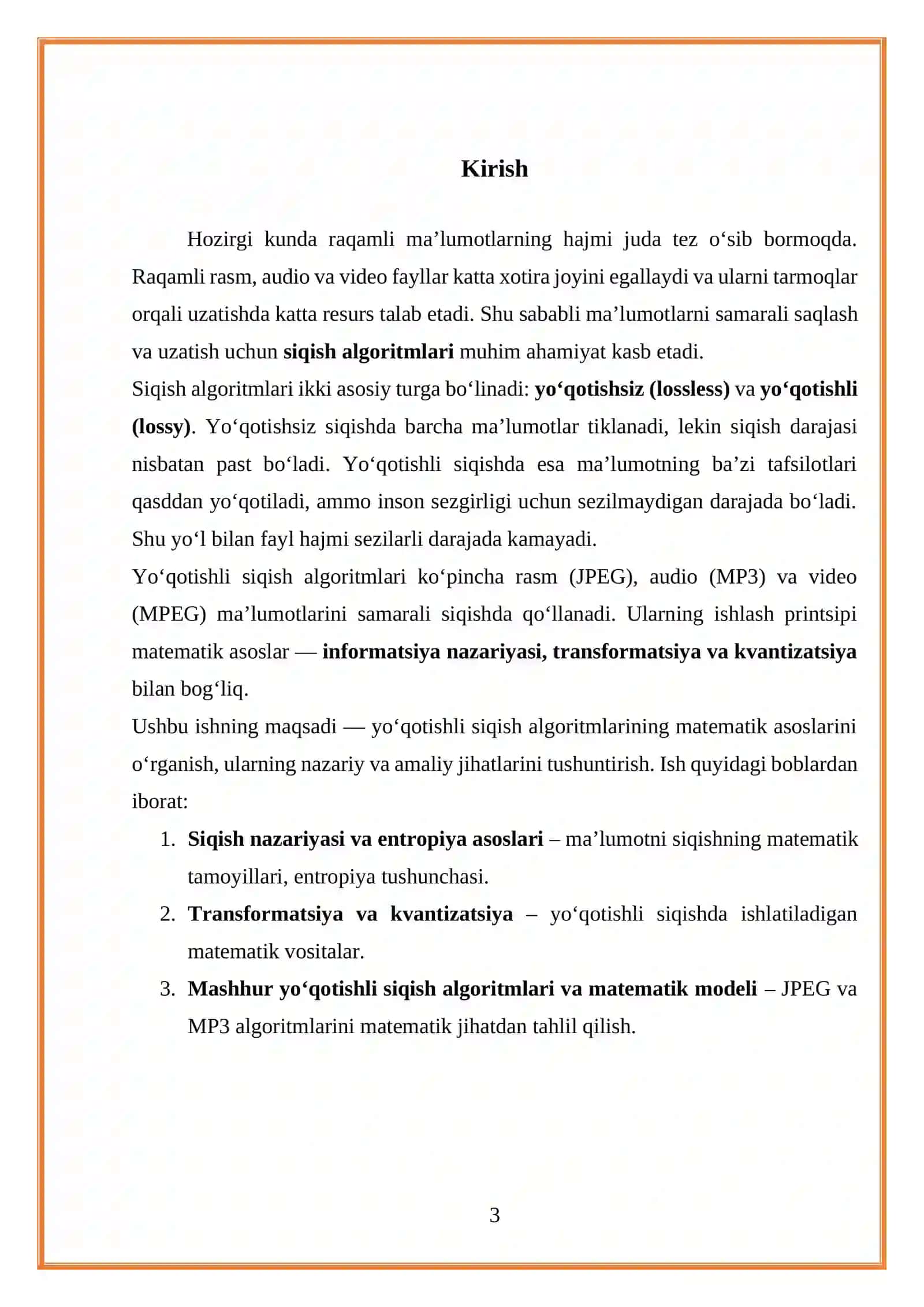 SIQISH ALGORITMLARINING MATEMATIK ASOSLARI 3