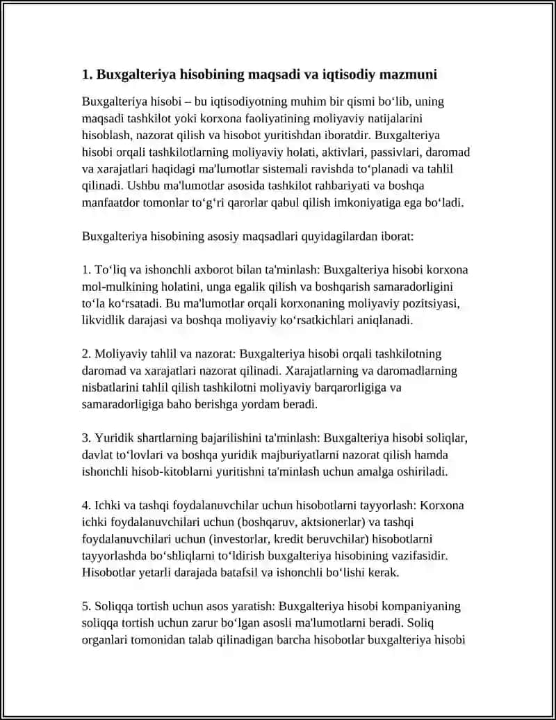 BUXGALTERIYA HISOBINING MAQSADI VA VAZIFALARI 3