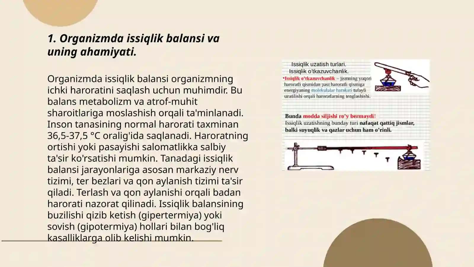 Organizmda issiqlik balansi 3
