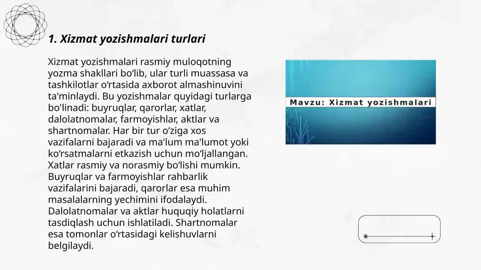 Xizmat yozishmalari bilan ishlash 3