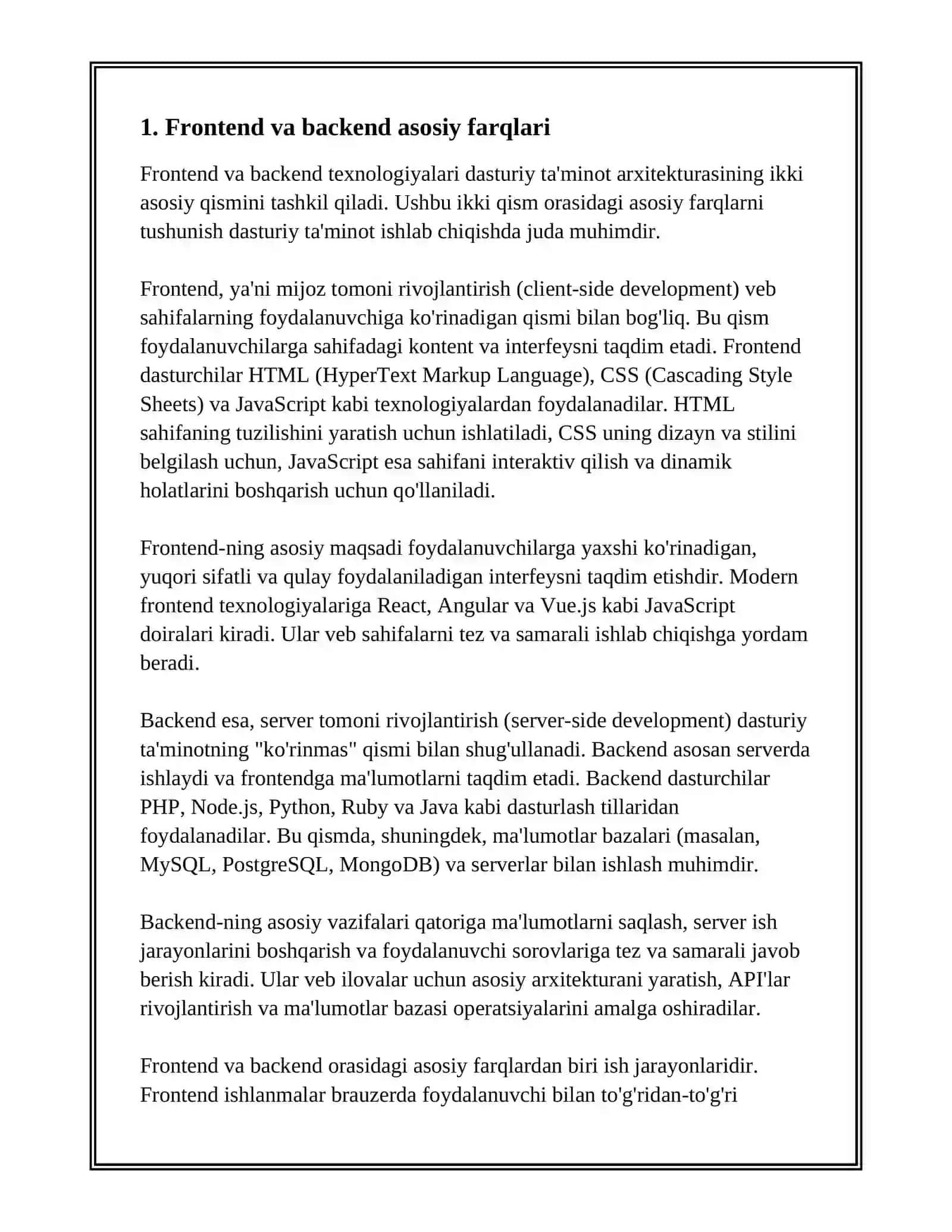 FRONTEND VA BACKEND TEXNOLOGIYALARI 3