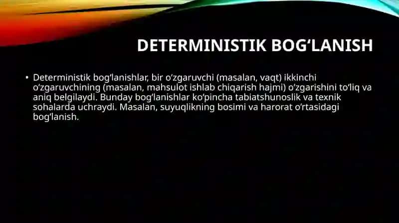 O’zarobog’lanishlarni statistiko’rganish 3