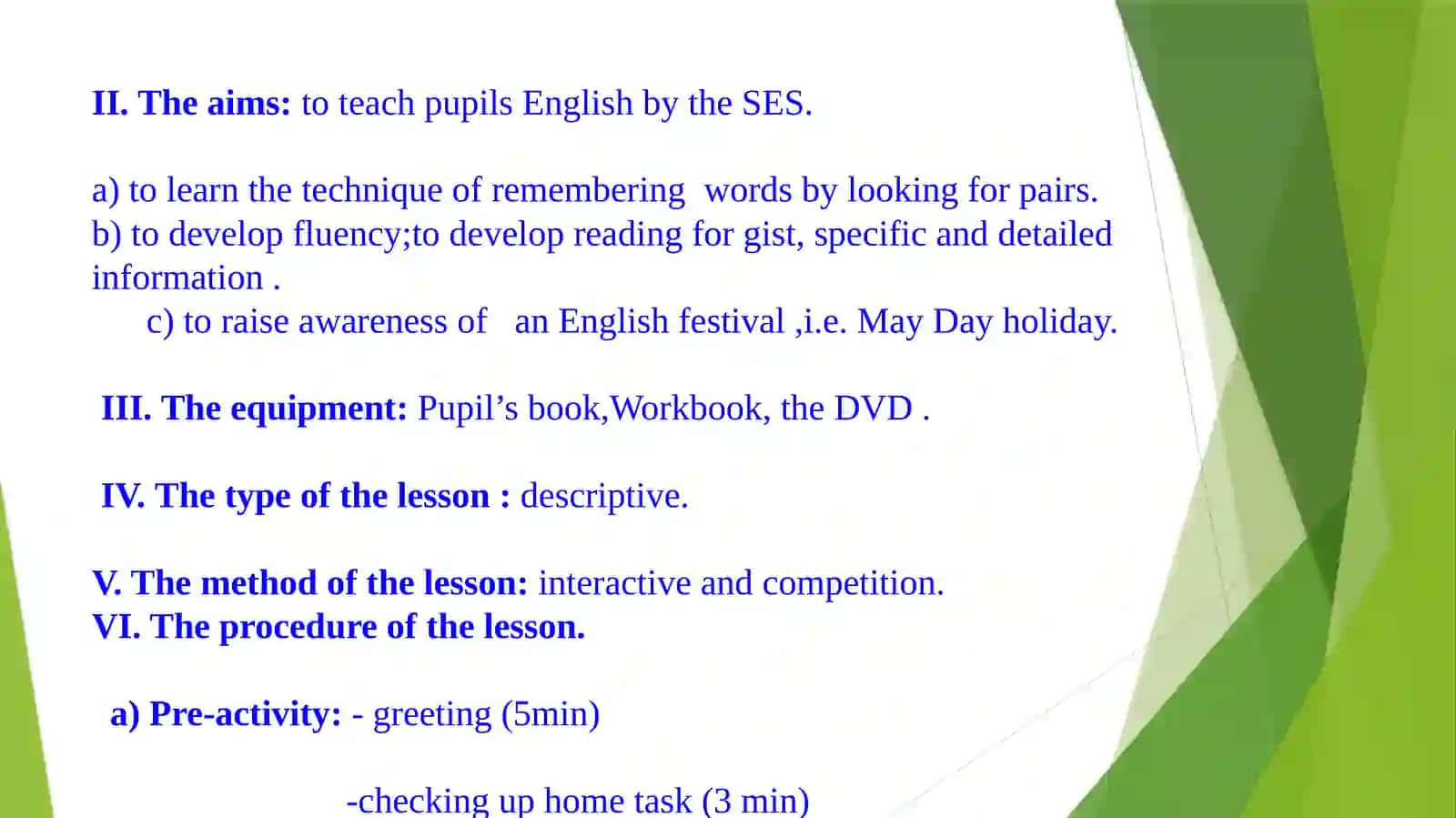 UNIT 13 SPRING HOLIDAYS, MAY DAY HOLIDAY 3