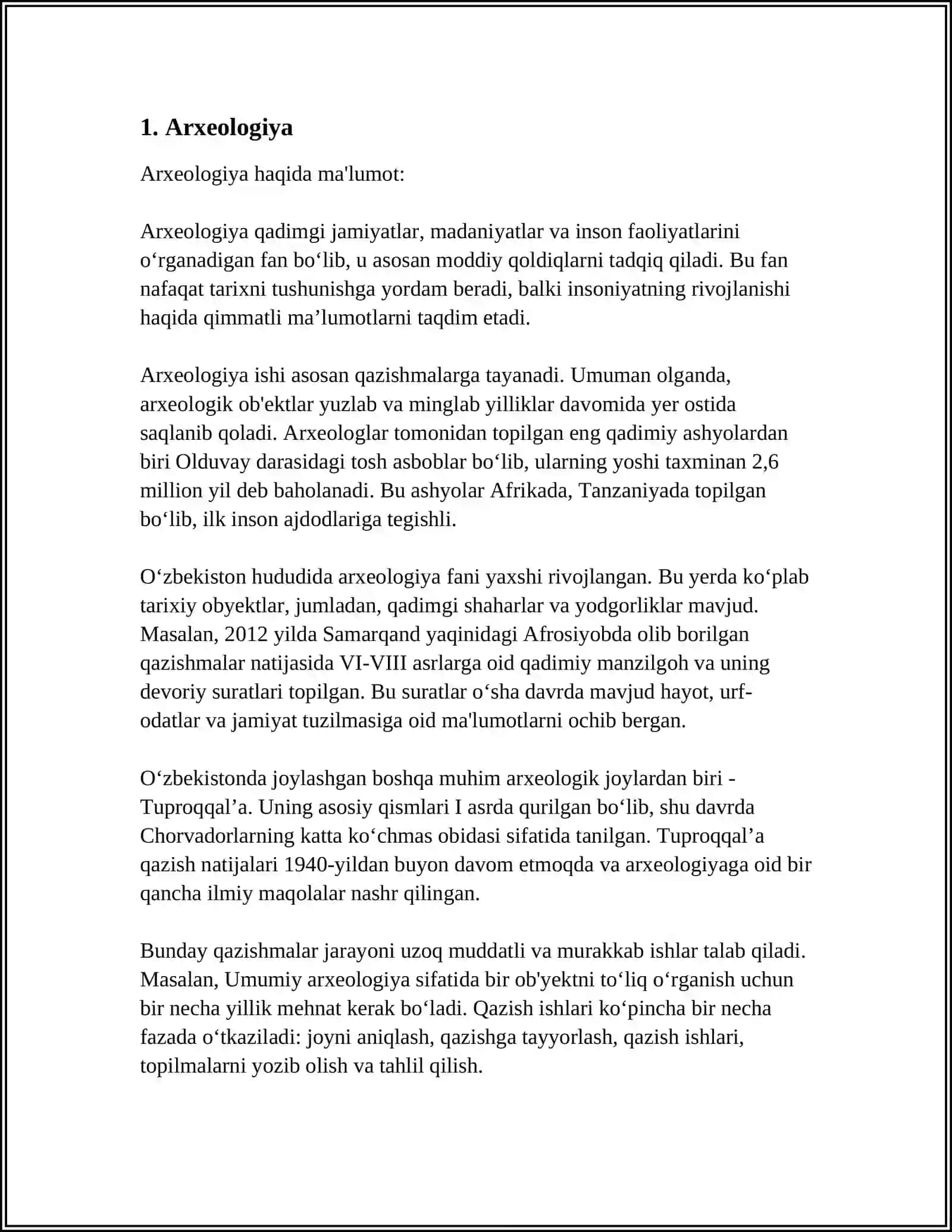 ARXONTOLOGIYA YORDAMCHI TARIX FANI 3