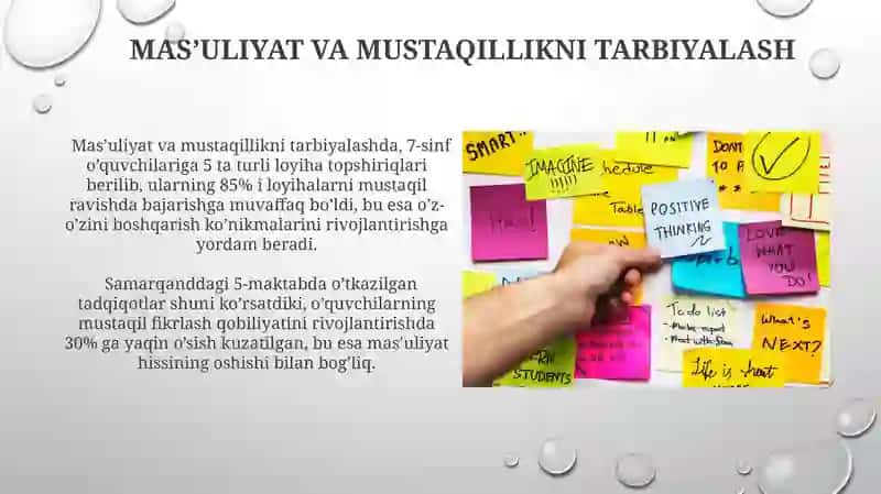 Mas’uliyat va mustaqillikni tarbiyalash 3