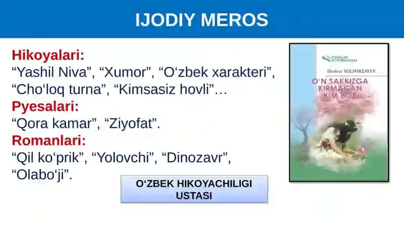 Shukur Xolmirzayev “Ot egasi” hikoyasi 3