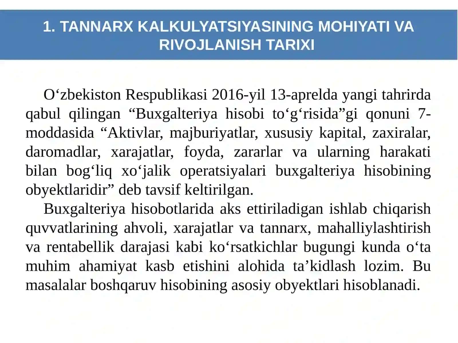 TANNARX KALKULYATSIYASI 3