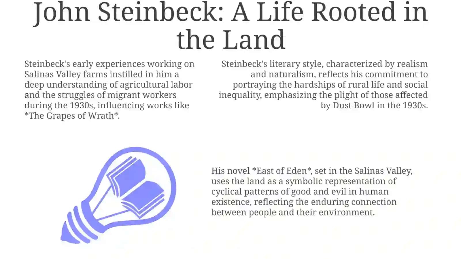 The life and works of John Steinbeck 3