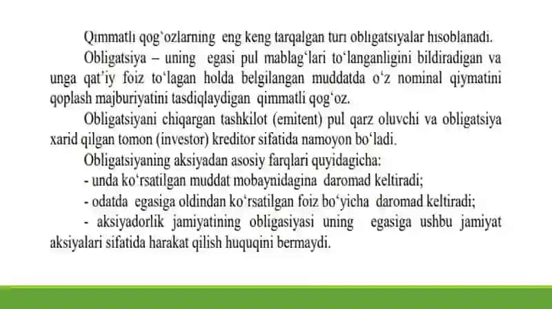Qimmatli qog'ozlar bozori 3