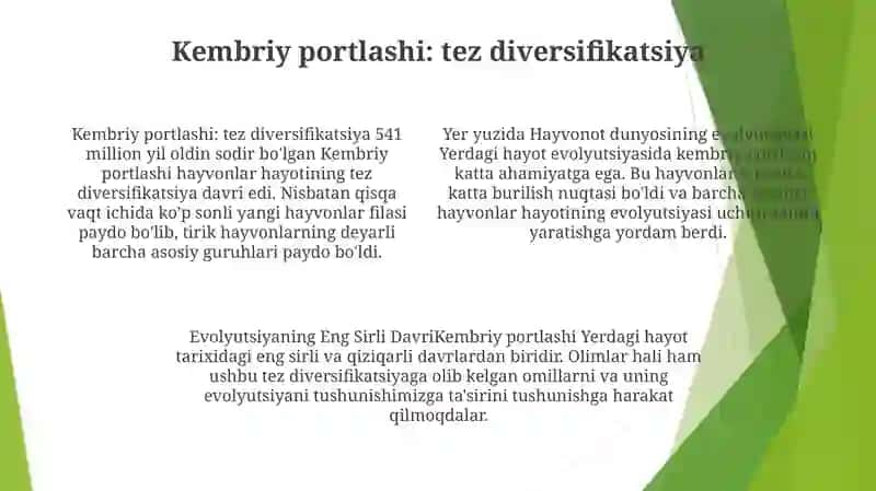 Yer Yuzida Hayvonot Dunyosining Evolutsiyasi 3