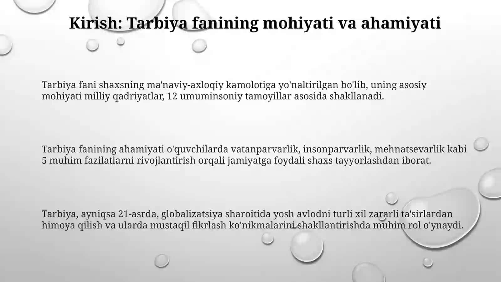 Tarbiya fanini o'qitish metodikasi 3