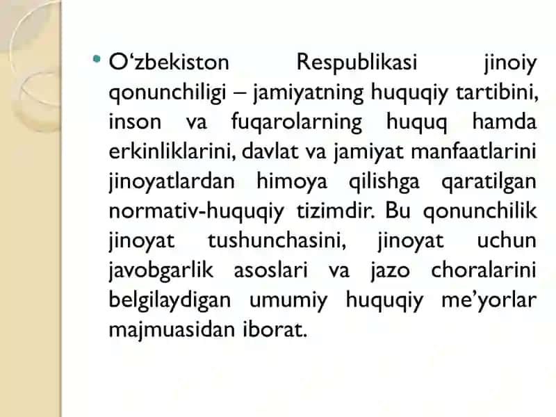 O‘zbekiston Respublikasi jinoiy qonunchiligi 3