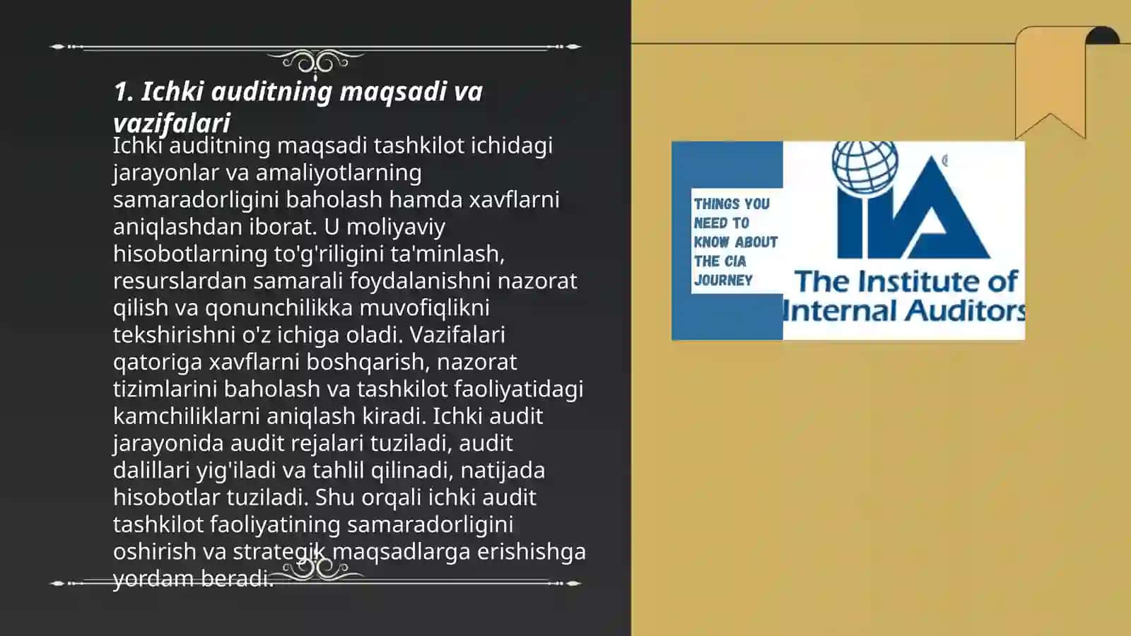 Ichki audit funksiyasi ko'lami 3