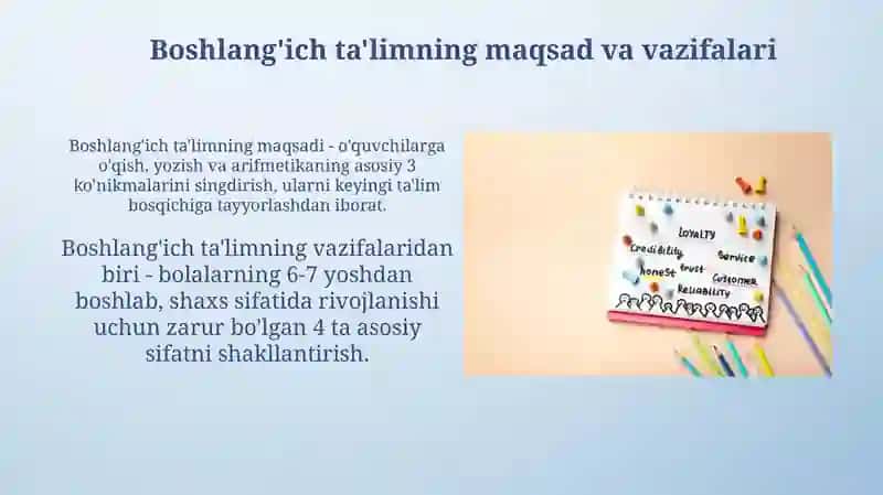 Boshlang'ich ta'limning maqsad va vazifalari 3