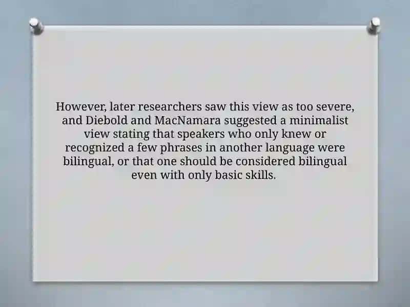 THE DESCRIPTION OF BILINGUALISM 3