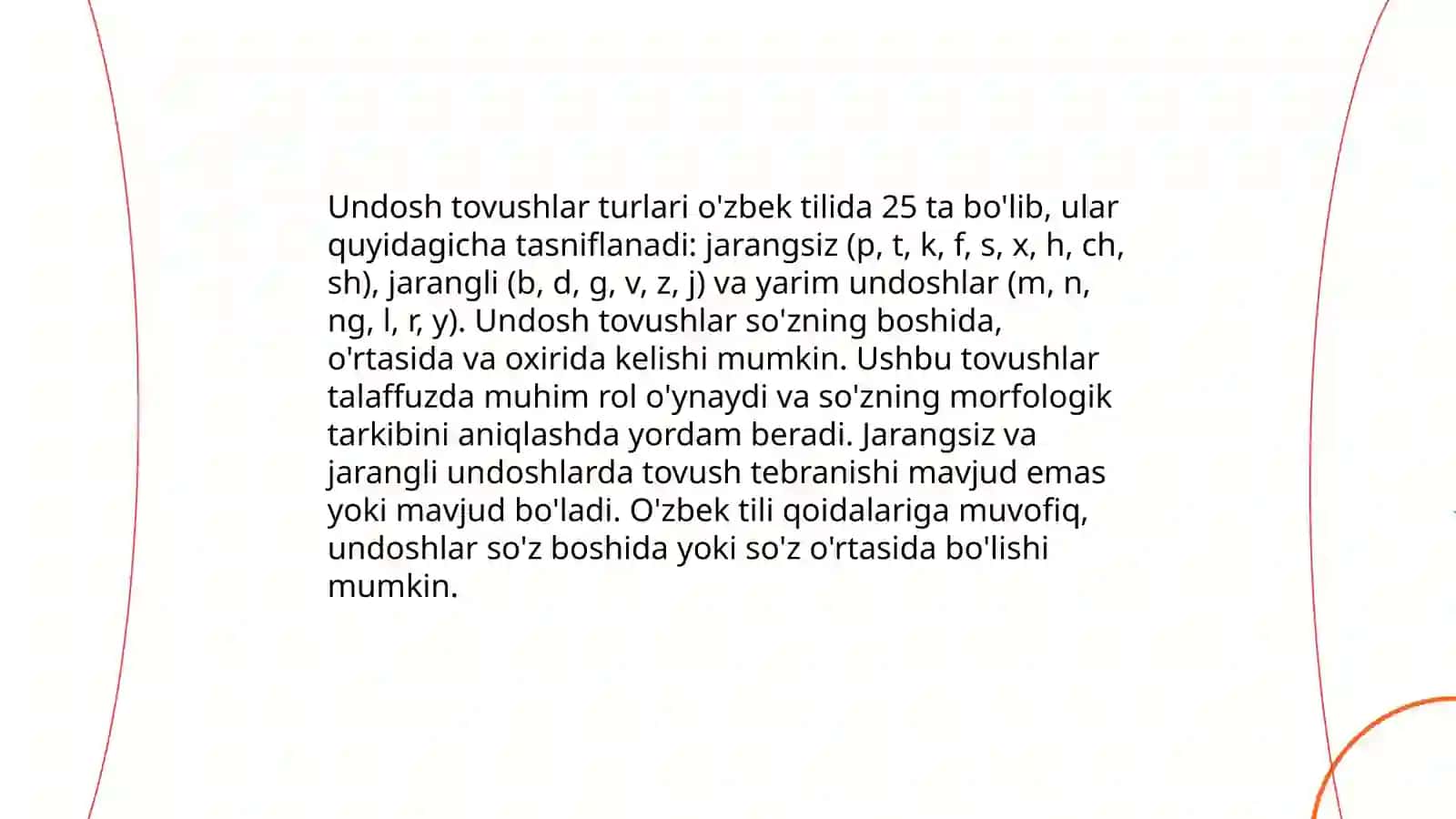 Undoshlarning o’ziga xos xususiyatlari 3