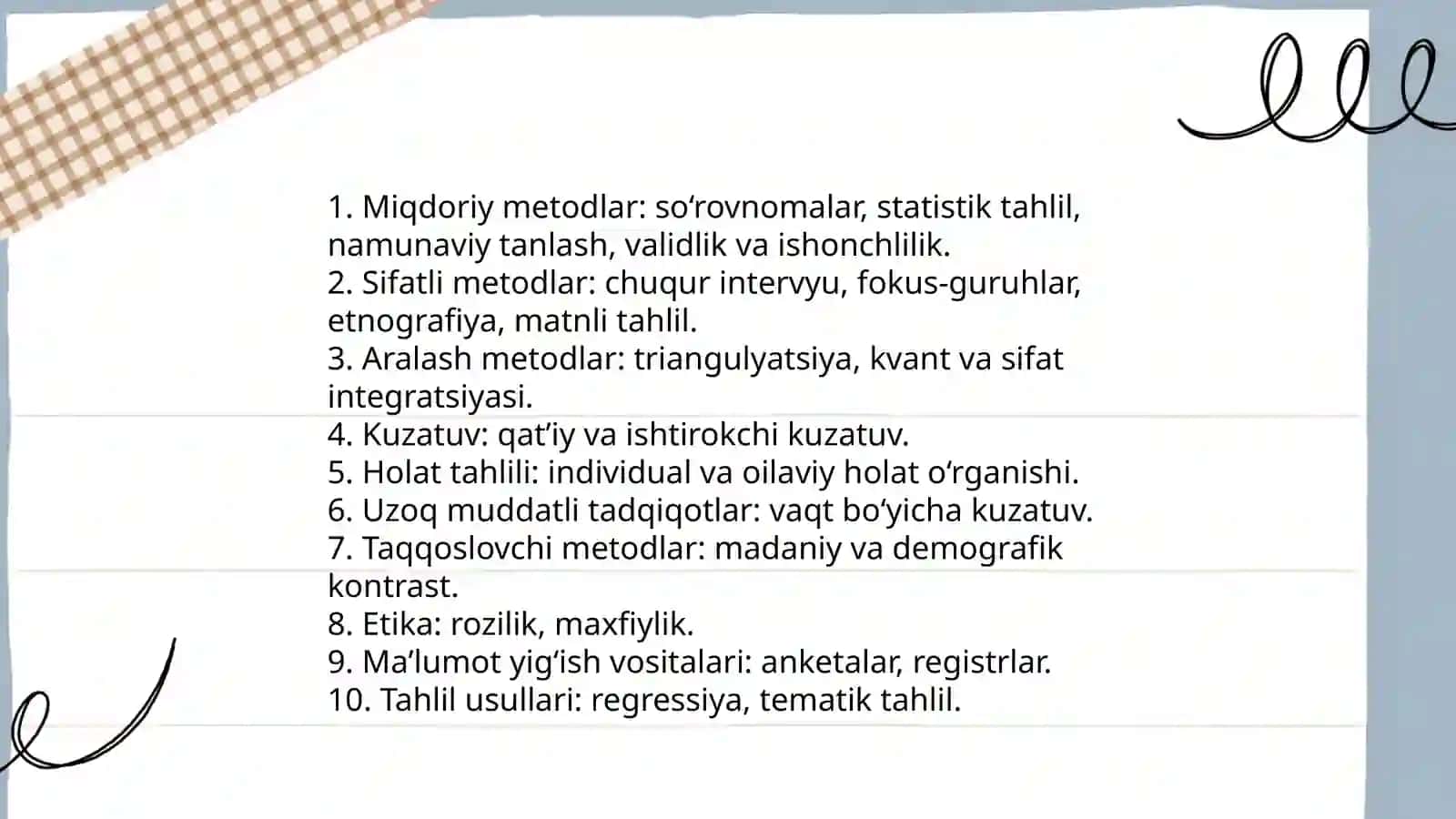 Oilani oʻrganish metod va metodikalari 3