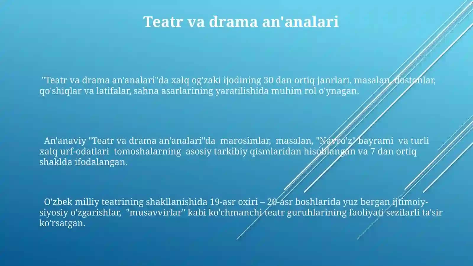 Teatr va drama an'analari 3
