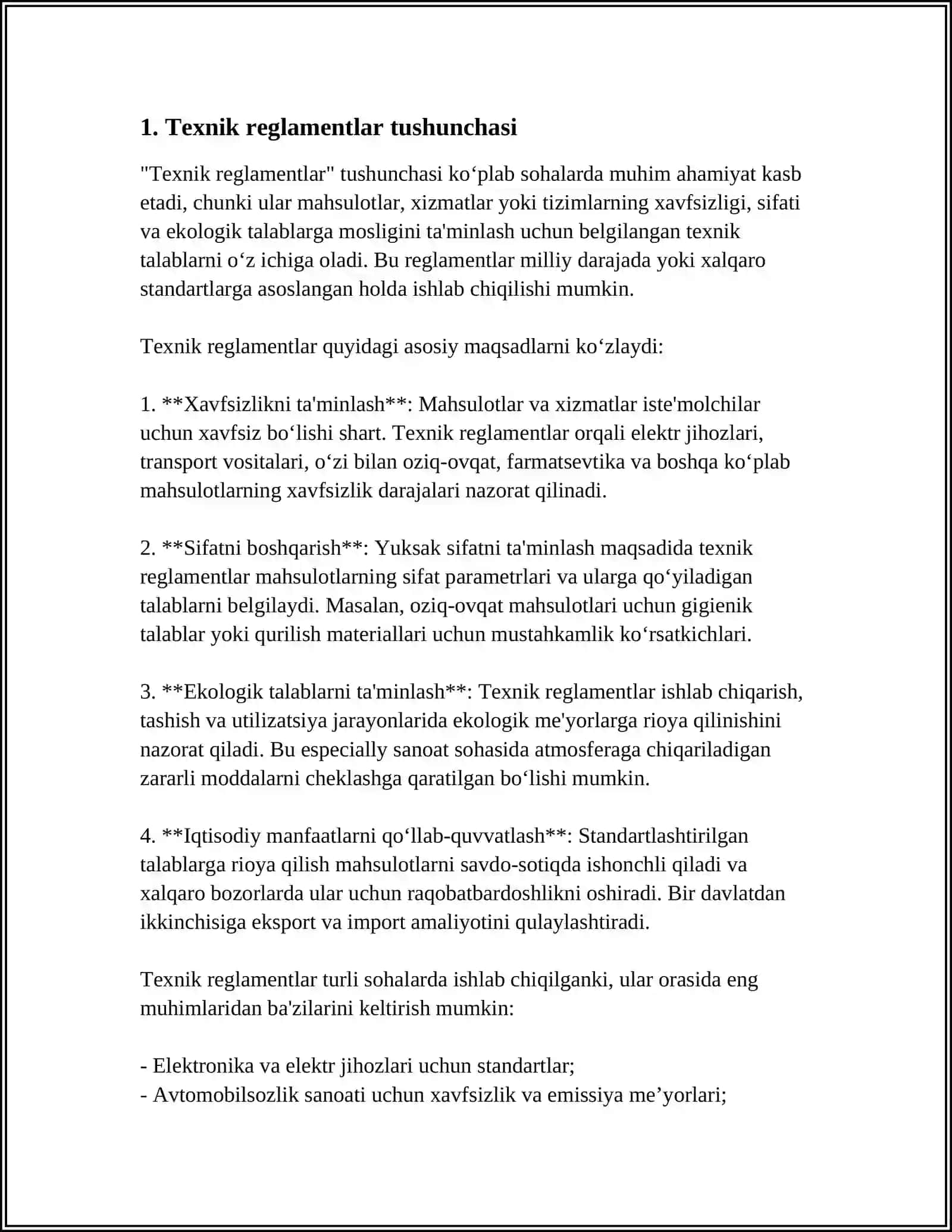 TEXNIK REGLAMENTLARNI VA ULARNI ISHLAB CHIQISH 3