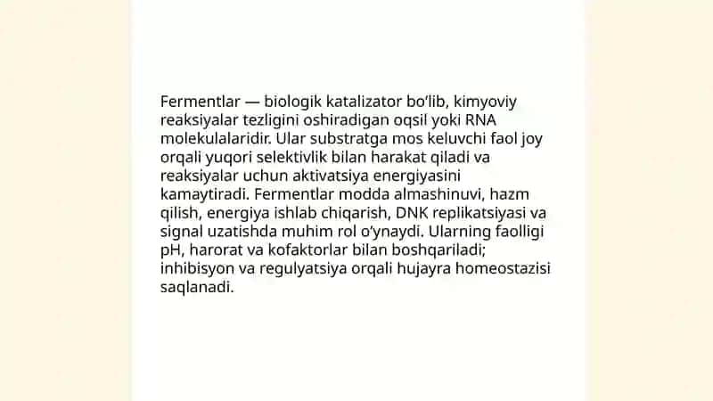 Fermentlar va ularning ahamiyati 3
