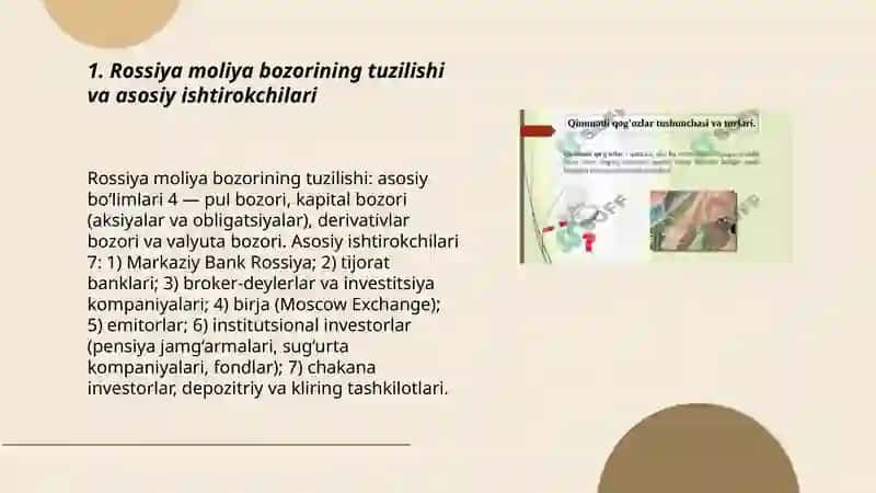 Rossiya moliya bozori va qimmatli qogʻozlari 3