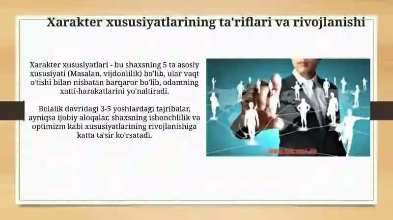 Shaxsning malaka va odatlari 3