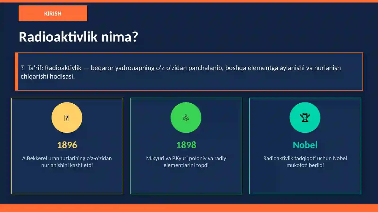 RADIOAKTIV YEMIRILISH QONUNI 3