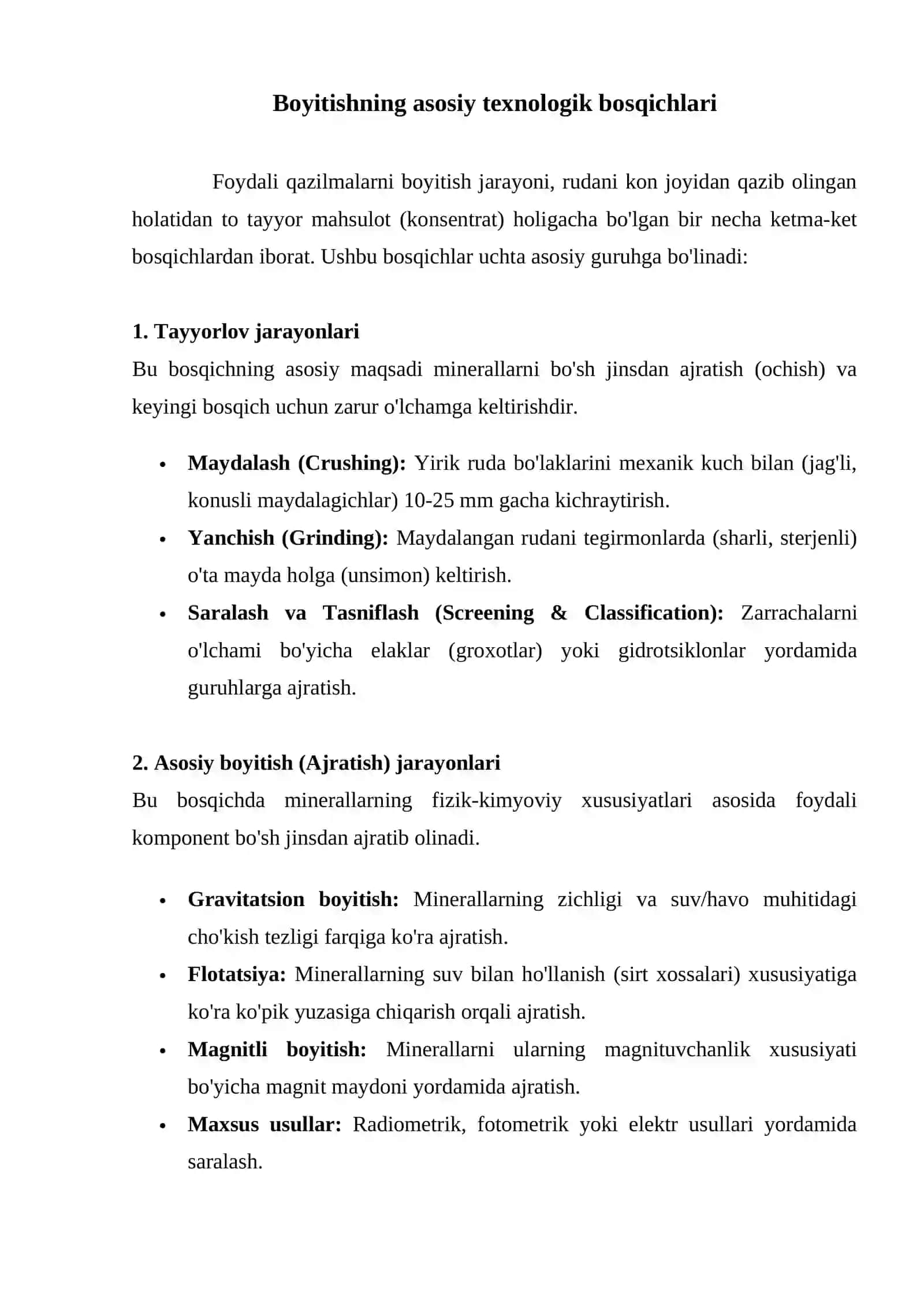 Maxsus usullarda boyitish va unda ishlatiladigan dastgohlar haqida ma`lumotlar 3