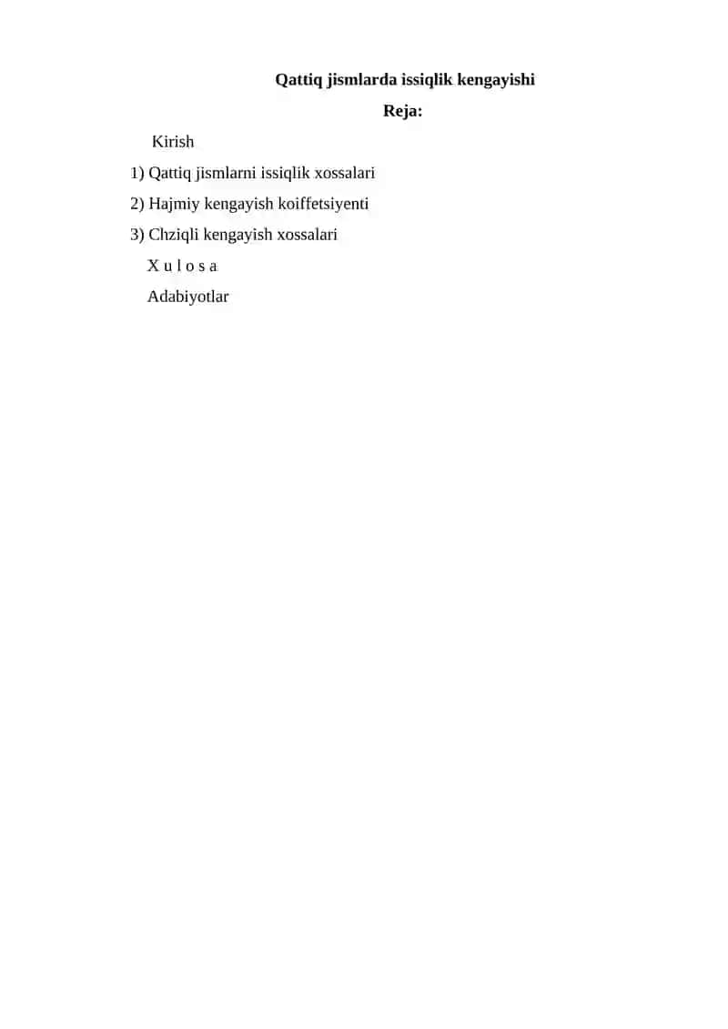 Qattiq jismlarda issiqlik kengayishi 3