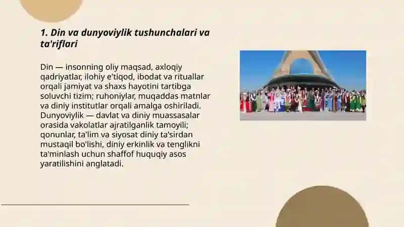 Din va dunyoviylik: farqi va uygʻunligi 3