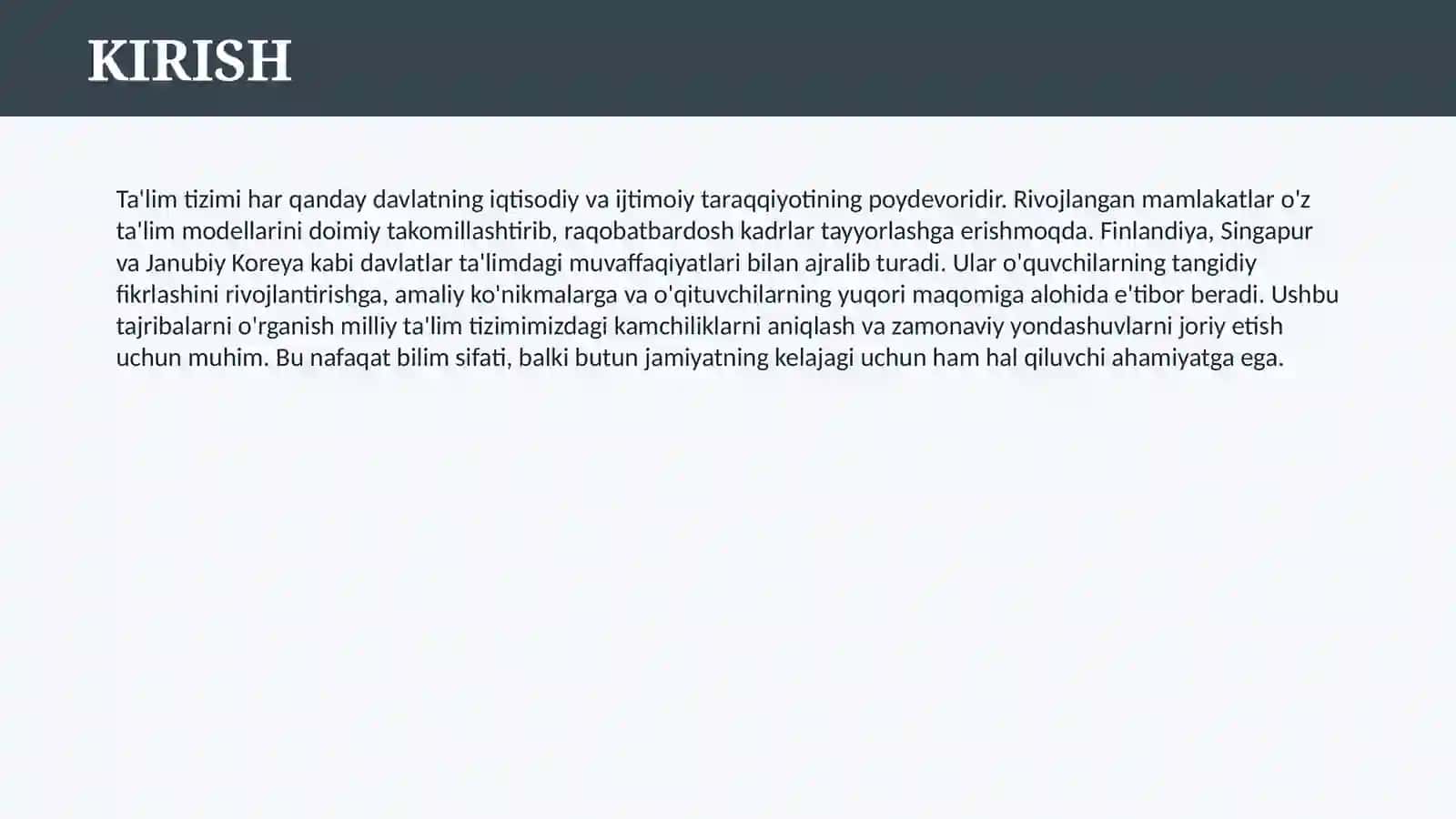 RIVOJLANGAN XORIJIY MAMLAKATLARDA TA’LIM TIZIMI 3