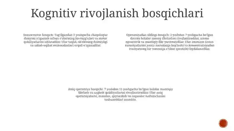 Bilish Jarayoning Rivojlanishi 3