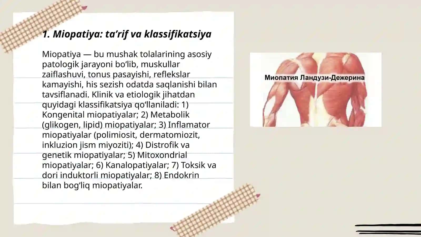 Miopatiyalar. Mushaklar denervatsiyasi 3