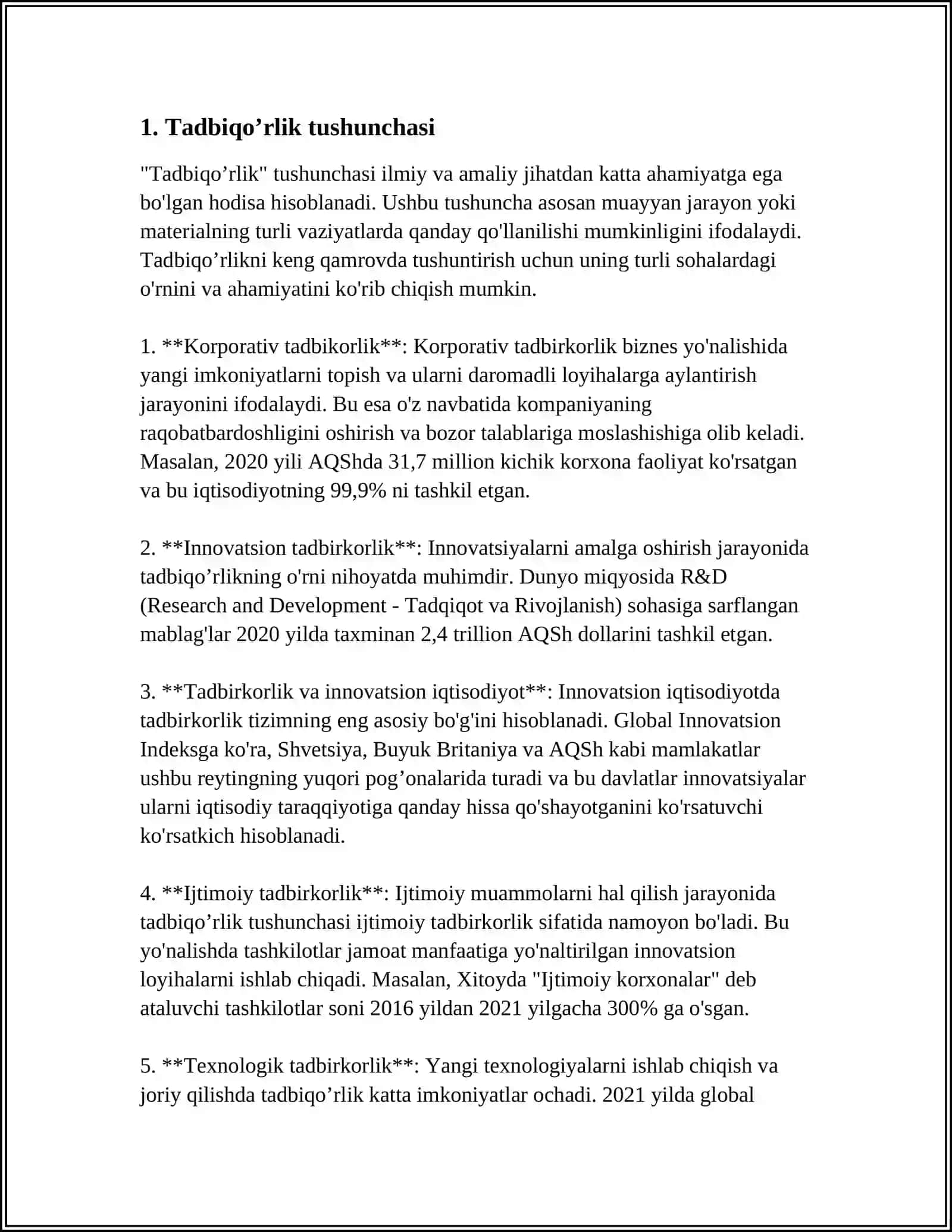 Tadbiqo’rlik tushunchasi 3