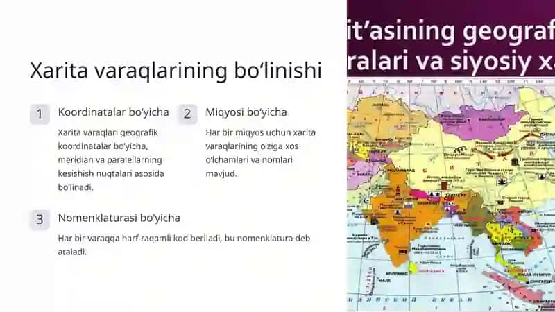 Topografik plan xaritalarining tuzilishi va miqyosi 3
