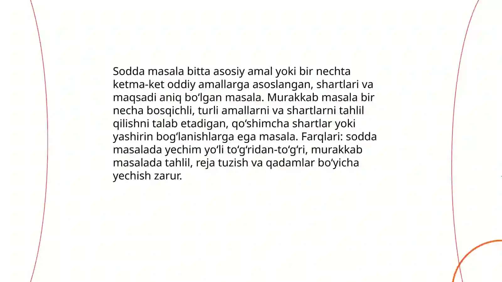 Sodda va murakkab masalalar: taʼrif va farqlari 3