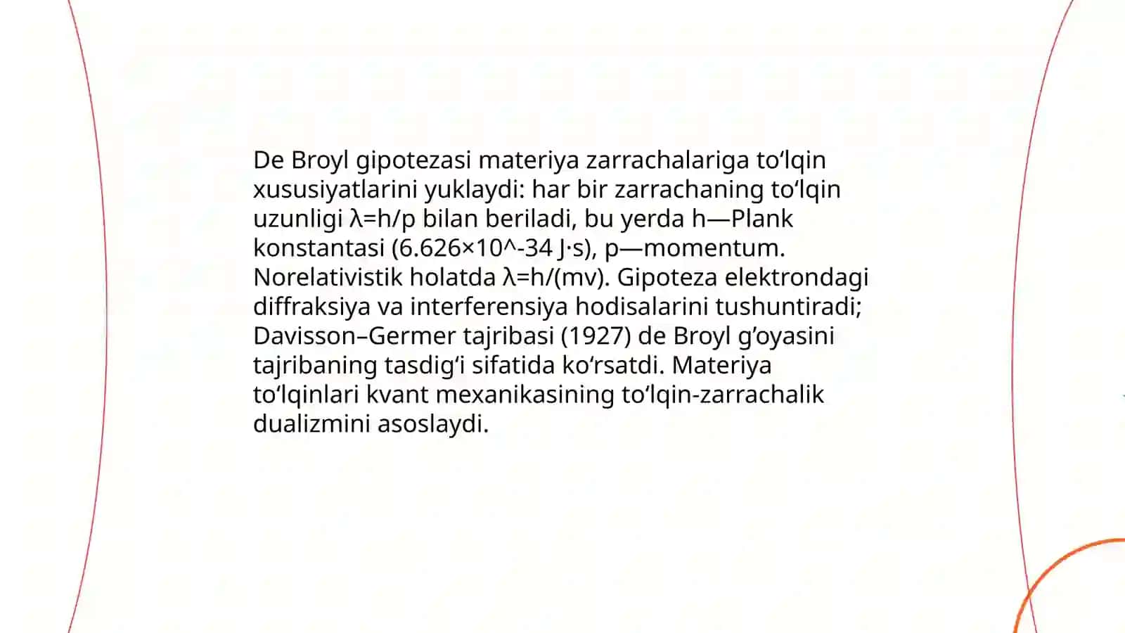 Kvant nazariyasi Lue-De broyl 3