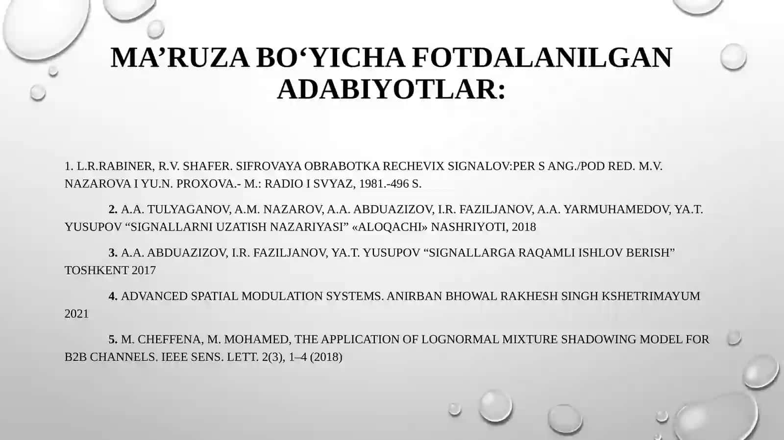Signallarga ishlov berish sohalarda qo‘llanilishi 3