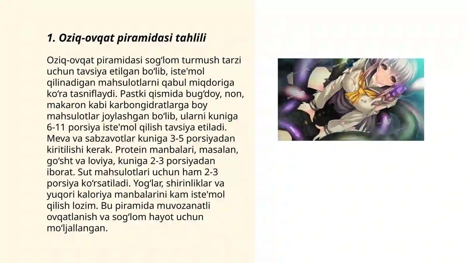 Oziq-ovqat piramidasi tahlili 3