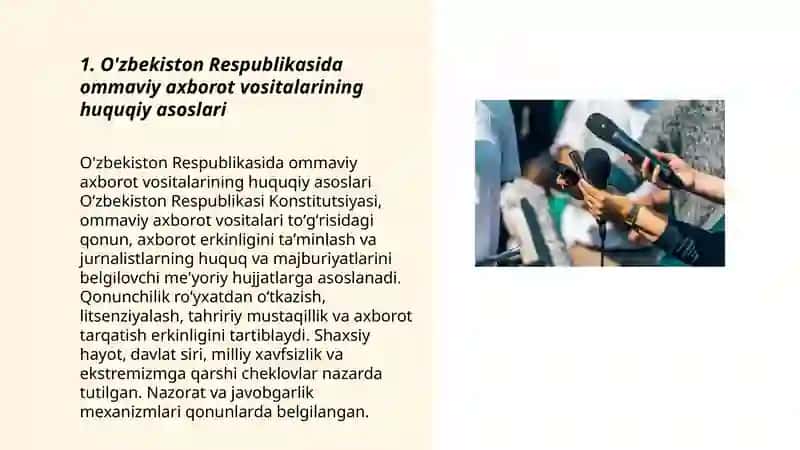O'zbekiston Respublikasida ommaviy axborot vositalarining faoliyati 3