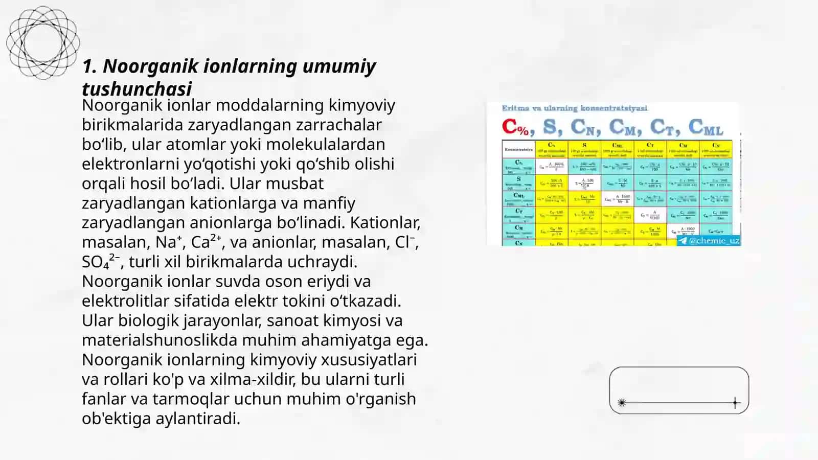 Noorganik ionlar va ularning funksiyalari 3