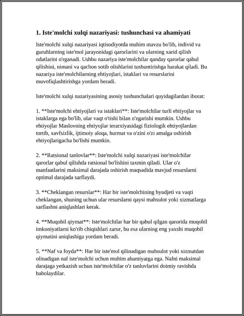 ISTE'MOLCHI XULQI NAZARIYASINING ASOSIY HOLATI 3