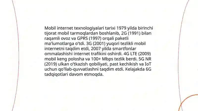 Mobil internet texnologiyalari 3