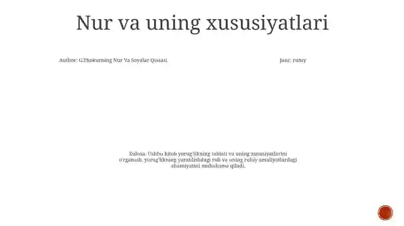 G.Thokurning Nur Va Soyalar Qissasi 3