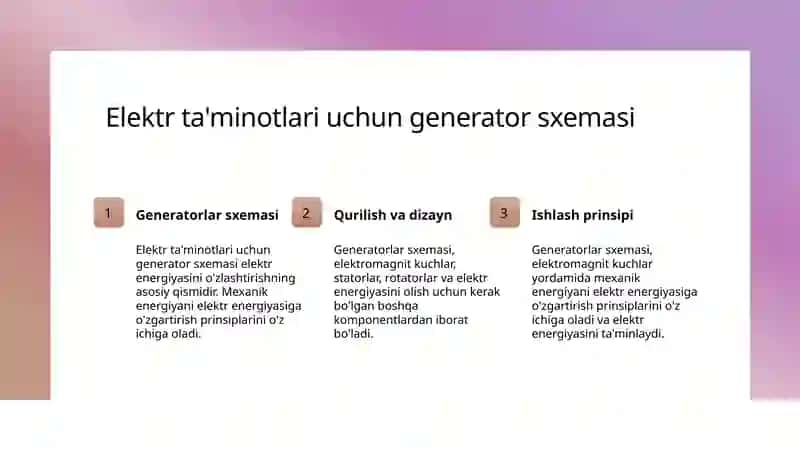 Generatorlar sxemasi va ishlash prinsipi 3