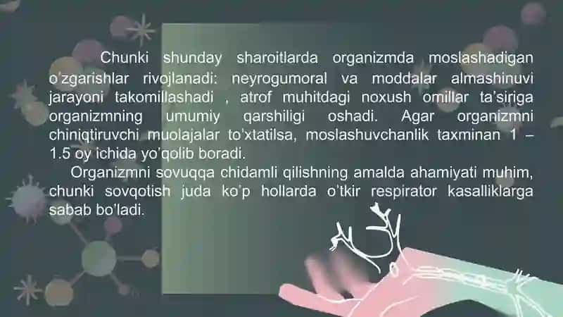 Organizmni chiniqtirish usullari 3