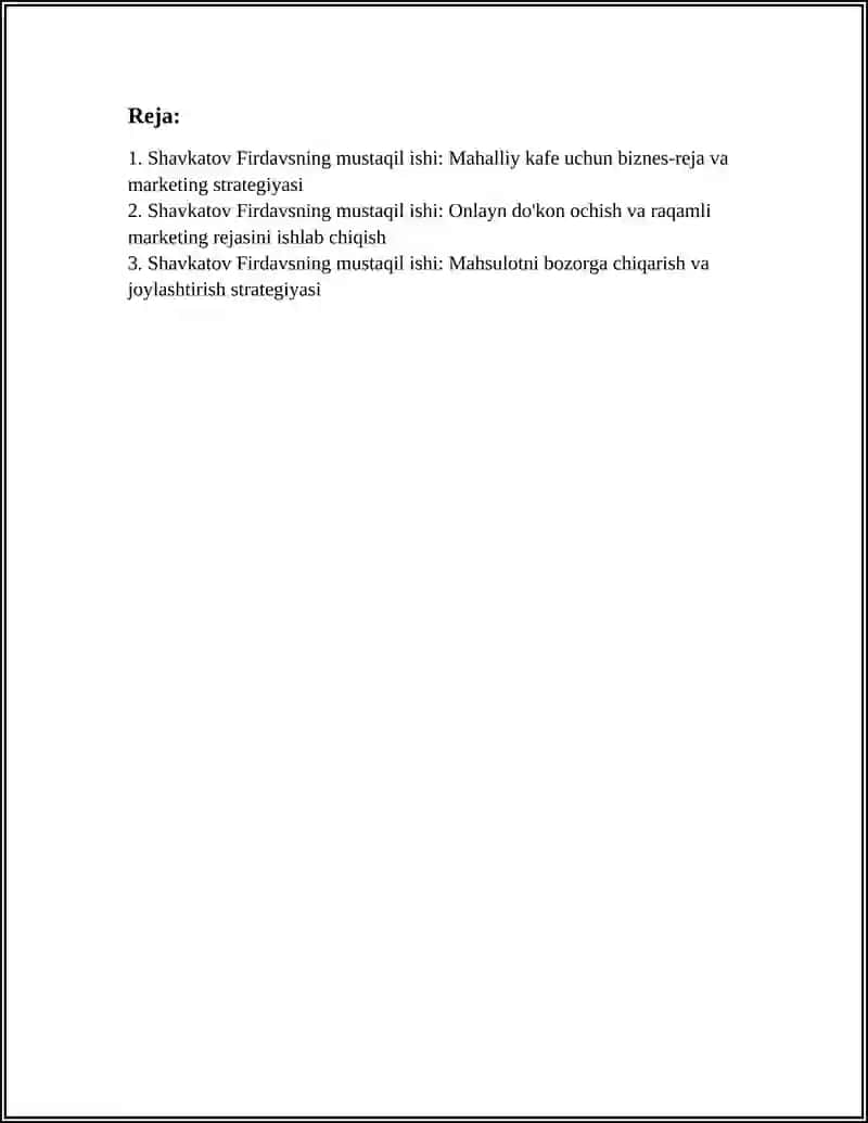 Mahalliy kafe uchun biznes-reja va marketing strategiyasi 3