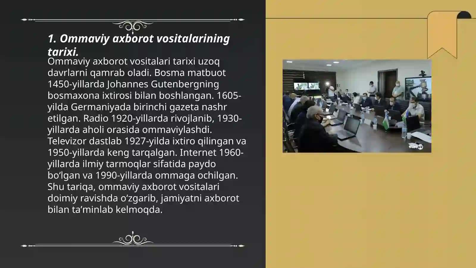 Oʻzbekiston respublikada ommaviy axborot vositasining faoliyati 3