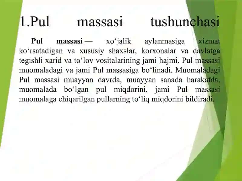 Pul Massasi va Pul Agregatlari 3