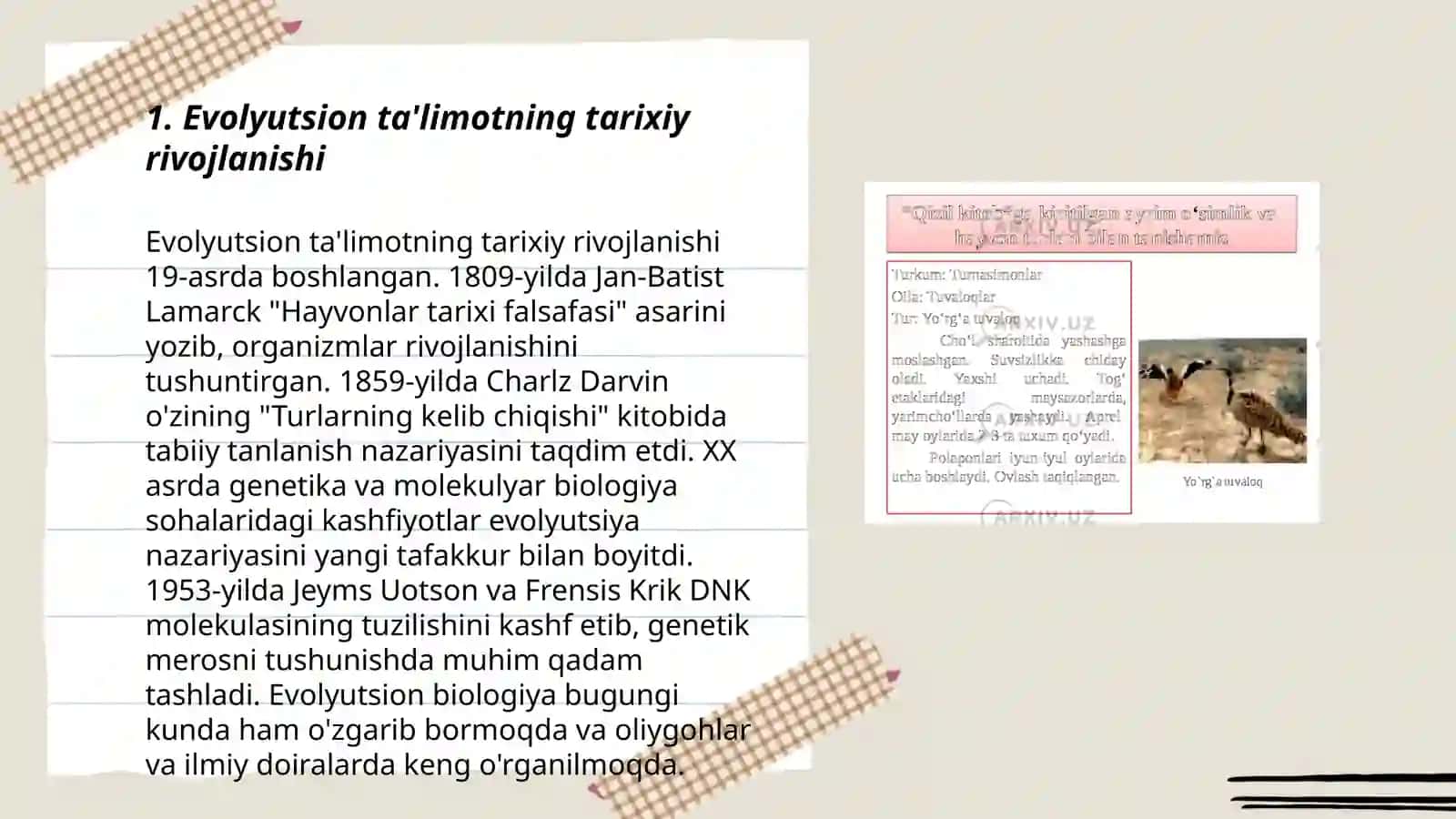 Evolyutsion ta’limot va tabiatni muhofaza qilish 3
